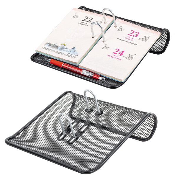 Подставка для календаря большая BRAUBERG "Germanium", металлическая, 57х200х200 мм, черная, 231972 - Подставки для календаря