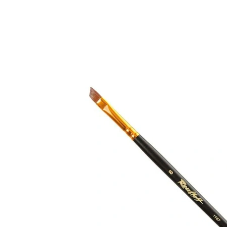 Кисть Roubloff колонок наклонная №8 ручка длинная черная матовая серия 1167 - Кисти художественные из натурального волоса