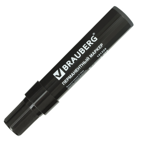Маркер перманентный BRAUBERG "JUMBO", ЧЕРНЫЙ, ШИРОКАЯ ЛИНИЯ ПИСЬМА, скошенный наконечник, 3-10 мм, 151224 - Маркеры перманентные