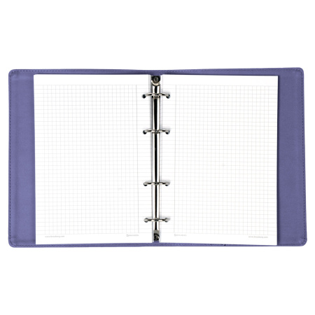 Тетрадь на кольцах А5 (180х220 мм), 120 листов, под кожу, клетка, BRAUBERG "Joy", фиолетовый/светло-фиолетовый, 129989 - Тетради на кольцах и сменные блоки к ним