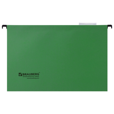 Подвесные папки А4/Foolscap (406х245 мм), до 80 листов, КОМПЛЕКТ 10 шт., зеленые, картон, BRAUBERG (Италия), 231795 - Подвесные папки Foolscap