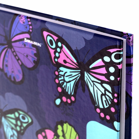 Дневник 1-11 класс 40 л., твердый, BRAUBERG, глянцевая ламинация, "Бабочки", 106615 - Дневники универсальные