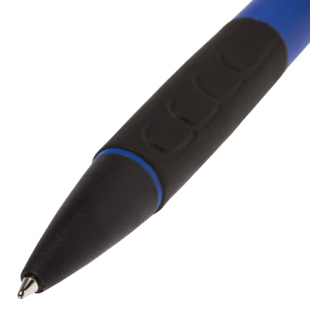 Ручка шариковая автоматическая с грипом BRAUBERG "Klasse", СИНЯЯ, корпус ассорти, узел 0,7 мм, линия письма 0,35 мм, 140588 - Ручки шариковые автоматические