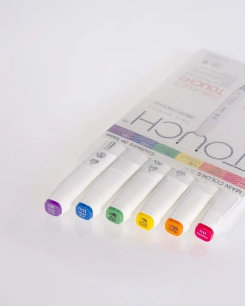 Набор маркеров  TOUCH BRUSH Main Colors 6цв. основные цвета - Скетчмаркеры в наборах