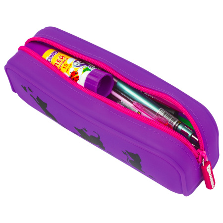 Пенал-косметичка BRAUBERG, силикон, "Kittens", 20х5х6 см, 229028 - Пеналы мягкие