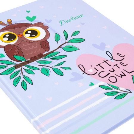 Дневник 1-4 класс 48 л., твердый, ЮНЛАНДИЯ, глянцевая ламинация, с подсказом, "Совушка", 106594 - Дневники для младших классов