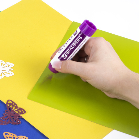 Клей-карандаш обесцвечивающийся BRAUBERG 15 г, 3 штуки на блистере, 229473 - Клей-карандаш