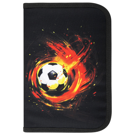 Пенал BRAUBERG с наполнением, 1 отделение, 1 откидная планка, 24 предмета, 21х14 см, "Fireball", 270723 - Пеналы с наполнением