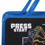 Папка на молнии с ручками ЮНЛАНДИЯ А4, 1 отделение, пластик, ширина 80 мм, "Press Start", 271462 - Папки-сумки с ручками