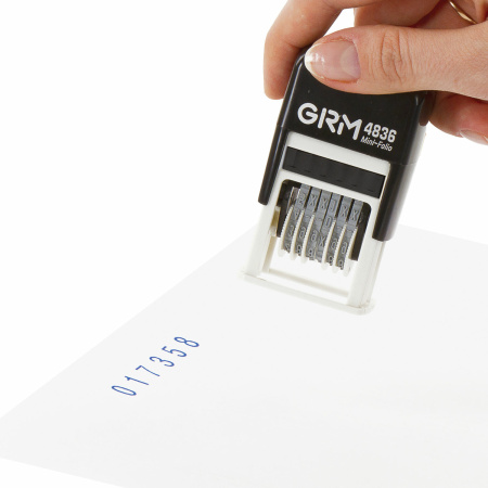 Нумератор 6-разрядный, оттиск 15х3 мм синий, GRM 4836, 124141018 - Нумераторы