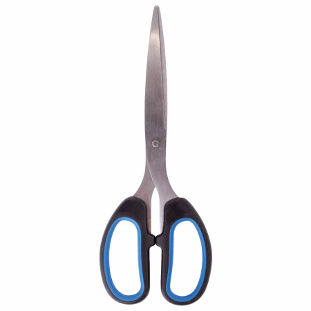 Ножницы BRAUBERG "Classic+", 185 мм, черно-синие, классической формы, резиновые вставки, 236448 - Ножницы универсальные