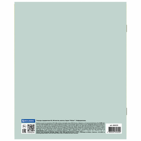 Тетрадь предметная со справочным материалом VISION 48 л., обложка картон, ИНФОРМАТИКА, клетка, BRAUBERG, 404255 - Тетради предметные