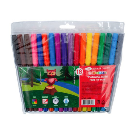 Набор фломастеров "Цветик",18 цветов