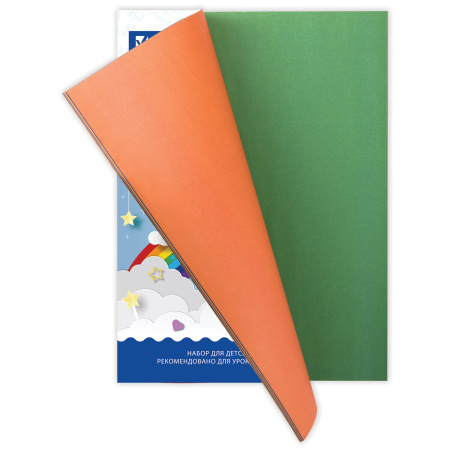 Цветная бумага А4 2-сторонняя офсетная ВОЛШЕБНАЯ, 16 листов 10 цветов, на скобе, BRAUBERG, 200х275 мм, "Единорог", 129922 - Цветная бумага