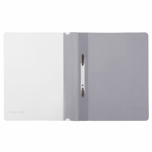 Скоросшиватель пластиковый BRAUBERG, А4, 130/180 мкм, серый, 220387 - Папки-скоросшиватели мягкие