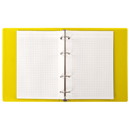 Тетрадь на кольцах А5 (180х220 мм), 80 листов, обложка ПВХ, клетка, BRAUBERG, желтый, 403912 - Тетради на кольцах и сменные блоки к ним