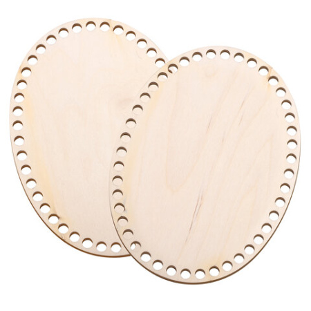 Донышки деревянные для вязания овальные, 2 шт., 20х15 см. - Донышки деревянные