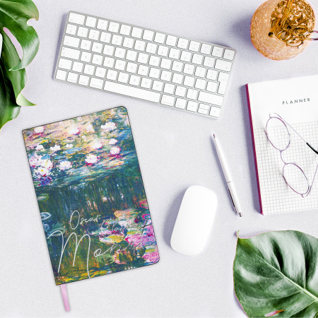 Блокнот А5 (143x210 мм), BRAUBERG VISTA "Claude Monet", под кожу, гибкий, срез фольга, 80 л., 112058 - Бизнес-блокноты и бизнес-тетради