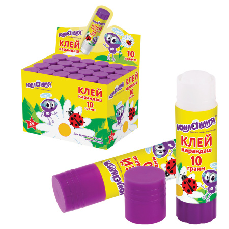 Клей-карандаш ЮНЛАНДИЯ "ЮНЛАНДИК И БОЖЬЯ КОРОВКА", 10 г, улучшенный, 271137 - Клей-карандаш