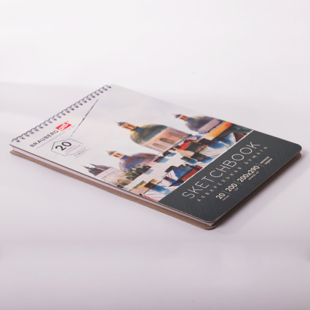 Скетчбук, акварельная бумага 200 г/м2, 200х290 мм, 20 л., гребень, твердая обложка, BRAUBERG ART, 112980 - Альбомы, скетчбуки и бумага для графики и эскизов