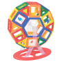 Магнитный конструктор MEGA MAGNETIC BLOCKS-79, с колесной базой и каруселью, BRAUBERG KIDS, 663848 - Магнитный конструктор