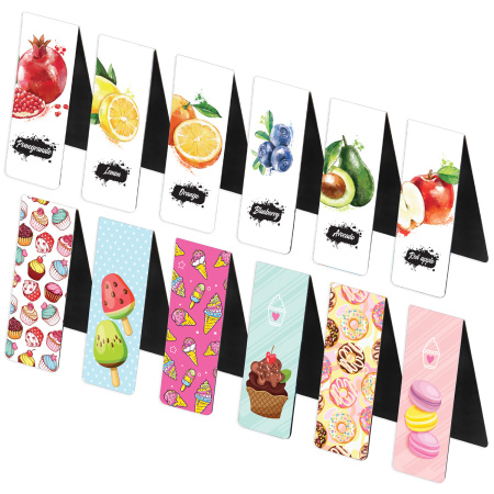 Закладки для книг МАГНИТНЫЕ, "MIX", набор 30 шт., 60x20 мм, BRAUBERG, 113175 - Закладки для книг