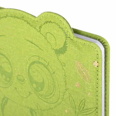 Дневник 1-4 класс 48 л., кожзам (твердая с поролоном), фигурный край, фольга, ЮНЛАНДИЯ, "Панда", 106182 - Дневники для младших классов