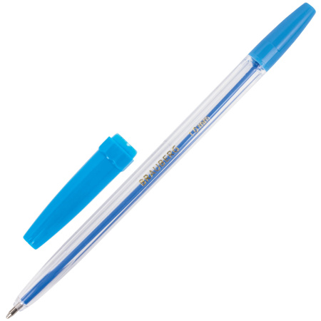 Ручки шариковые BRAUBERG, НАБОР 10 шт., АССОРТИ, "Line", корпус прозрачный, узел 1 мм, линия письма 0,5 мм, 141874 - Ручки шариковые неавтоматические