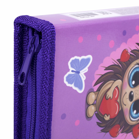 Пенал ПИФАГОР, 1 отделение, ламинированный картон, 19х11 см, "Silly Spikes", 271502 - Пеналы каркасные