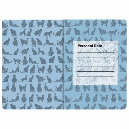 Тетрадь 40 л. в клетку обложка SoftTouch, бежевая бумага 70 г/м2, сшивка, А5 (147х210 мм), ВОЛК В ОЧКАХ, BRAUBERG, 403767 - Тетради 40-48 листов