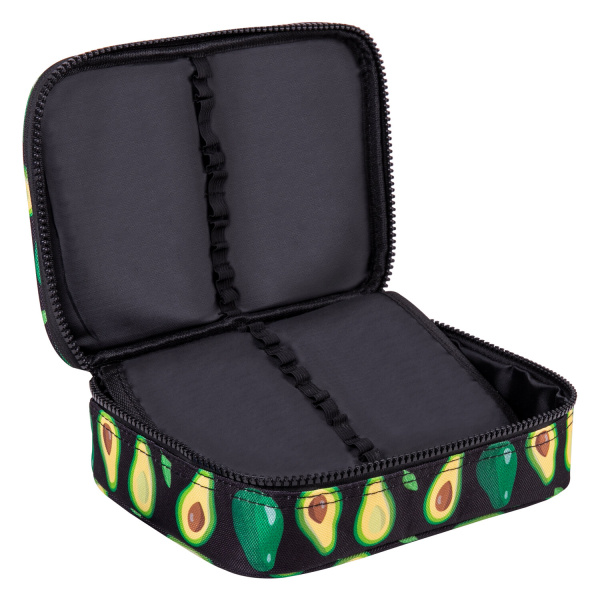 Пенал-косметичка BRAUBERG БОЛЬШОЙ, 1 отделение, 1 откидная планка, ткань, 21x15x6 см, "Avocado", 270706 - Пеналы мягкие
