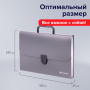 Папка-портфель пластиковая BRAUBERG "ПРОЕКТ", А4 (330х240х35 мм), 13 отделений, серый, РОССИЯ, 226027 - Портфели пластиковые