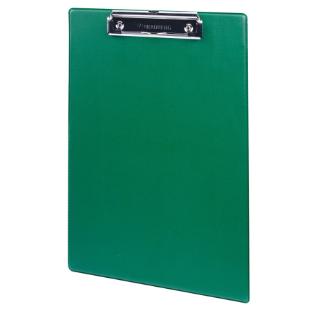 Доска-планшет BRAUBERG "NUMBER ONE" с прижимом А4 (228х318 мм), картон/ПВХ, ЗЕЛЕНАЯ, 232222