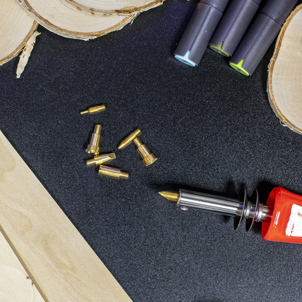 Набор для выжигания и пайки BRAUBERG, 7 насадок, красный, в блистере, 150620 - Наборы для выжигания