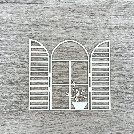 Чипборд "Окно с растением" толщина 1,55 мм