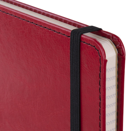 Блокнот А5 (148x218 мм), BRAUBERG "Office", под кожу, 80 л., резинка, клетка, красный, 111030 - Бизнес-блокноты и бизнес-тетради