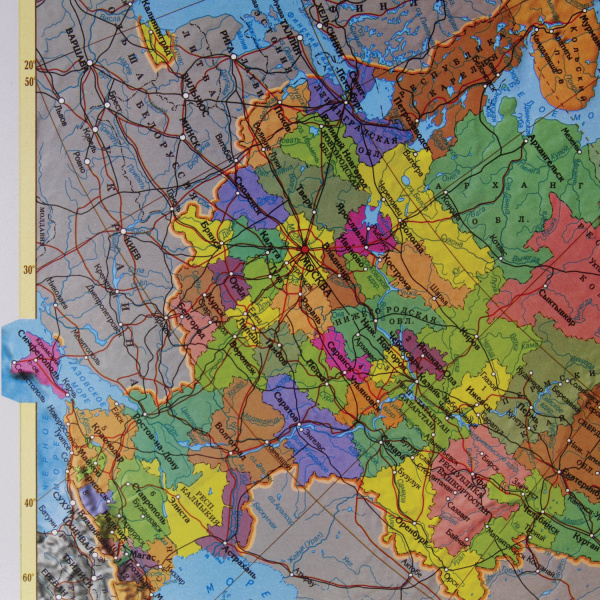 Коврик-подкладка настольный для письма (590х380 мм), с картой России, ДПС, 2129.Р - Коврики настольные