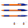 Ручка шариковая автоматическая с грипом ERICH KRAUSE "R-301 Orange", СИНЯЯ, 1,0 мм, линия письма 0,5 мм, 46762 - Ручки шариковые автоматические