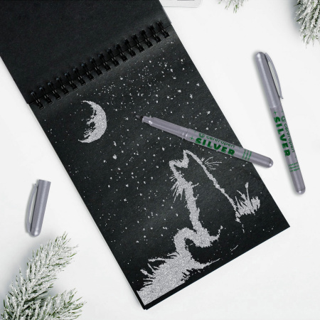 Маркер для декорирования СЕРЕБРЯНЫЙ CENTROPEN, круглый наконечник, 1 мм, 2670, 6 2670 0194 - Маркеры для хобби