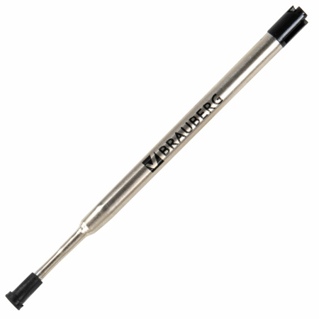 Стержень шариковый масляный BRAUBERG, ЧЕРНЫЙ, тип PARKER, 98 мм, металлический корпус, линия письма 0,5 мм, 170347 - Стержни для ручек шариковых