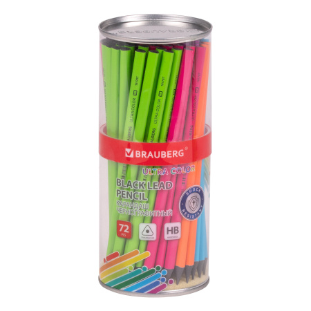 Карандаш чернографитный BRAUBERG "ULTRA COLOR", 1 шт., HB, пластиковый, 181707 - Карандаши чернографитные