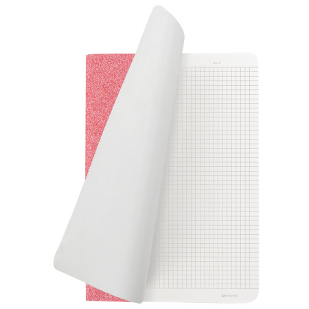 Тетрадь 48 л. в клетку обложка кожзам с блестками, сшивка, A5 (147х210мм), РОЗОВЫЙ, BRAUBERG SPARKLE, 403852 - Тетради 40-48 листов