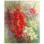 Картина стразами (алмазная мозаика) 40х50 см, ОСТРОВ СОКРОВИЩ "Цветочная симфония августа", без подрамника, 662589 - Алмазная вышивка