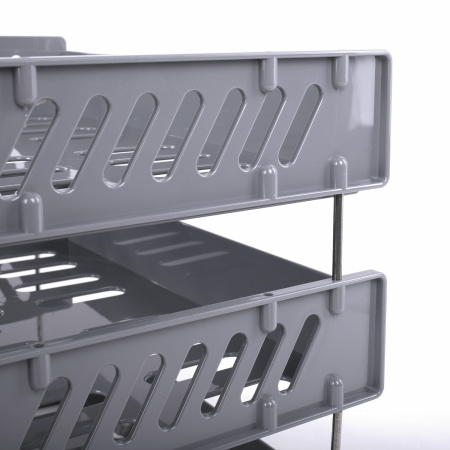 Лотки горизонтальные для бумаг, КОМПЛЕКТ 3 шт., 335х232х246 мм, серый, BRAUBERG FILE, 238108, ЛТ560 - Лотки горизонтальные (поддоны)