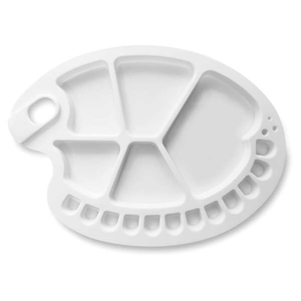 Палитра художественная пластиковая овальная 34х25 см, 17 ячеек, BRAUBERG ART DEBUT, 192230 - Инструменты для художественно-живописных работ