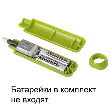Ластик электрический BRAUBERG JET, питание от 2 батареек ААА, 8 сменных ластиков, салатовый, 229615 - Ластики электрические