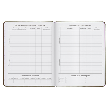 Дневник 1-11 класс 48 л., кожзам (твердая), термотиснение, BRAUBERG "VIENNA", коричневый, 105962 - Дневники универсальные