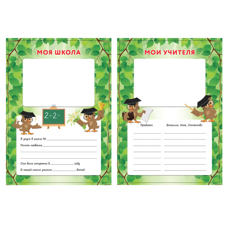 Листы-вкладыши для портфолио ШКОЛЬНИКА, 14 разделов, 16 листов, "ОКРУЖАЮЩИЙ МИР", ЮНЛАНДИЯ, 129899 - Портфолио