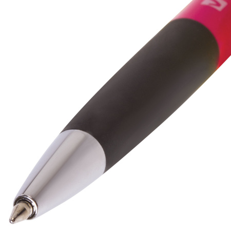 Ручка шариковая автоматическая с грипом BRAUBERG "Concept", СИНЯЯ, корпус ассорти, узел 0,7 мм, линия письма 0,35 мм, 141156 - Ручки шариковые автоматические