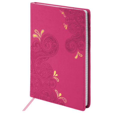 Блокнот А5 (148х218 мм), BRAUBERG "Orient", 128 л., кожзаменитель с тиснением, клетка, ассорти, 125236 - Бизнес-блокноты и бизнес-тетради